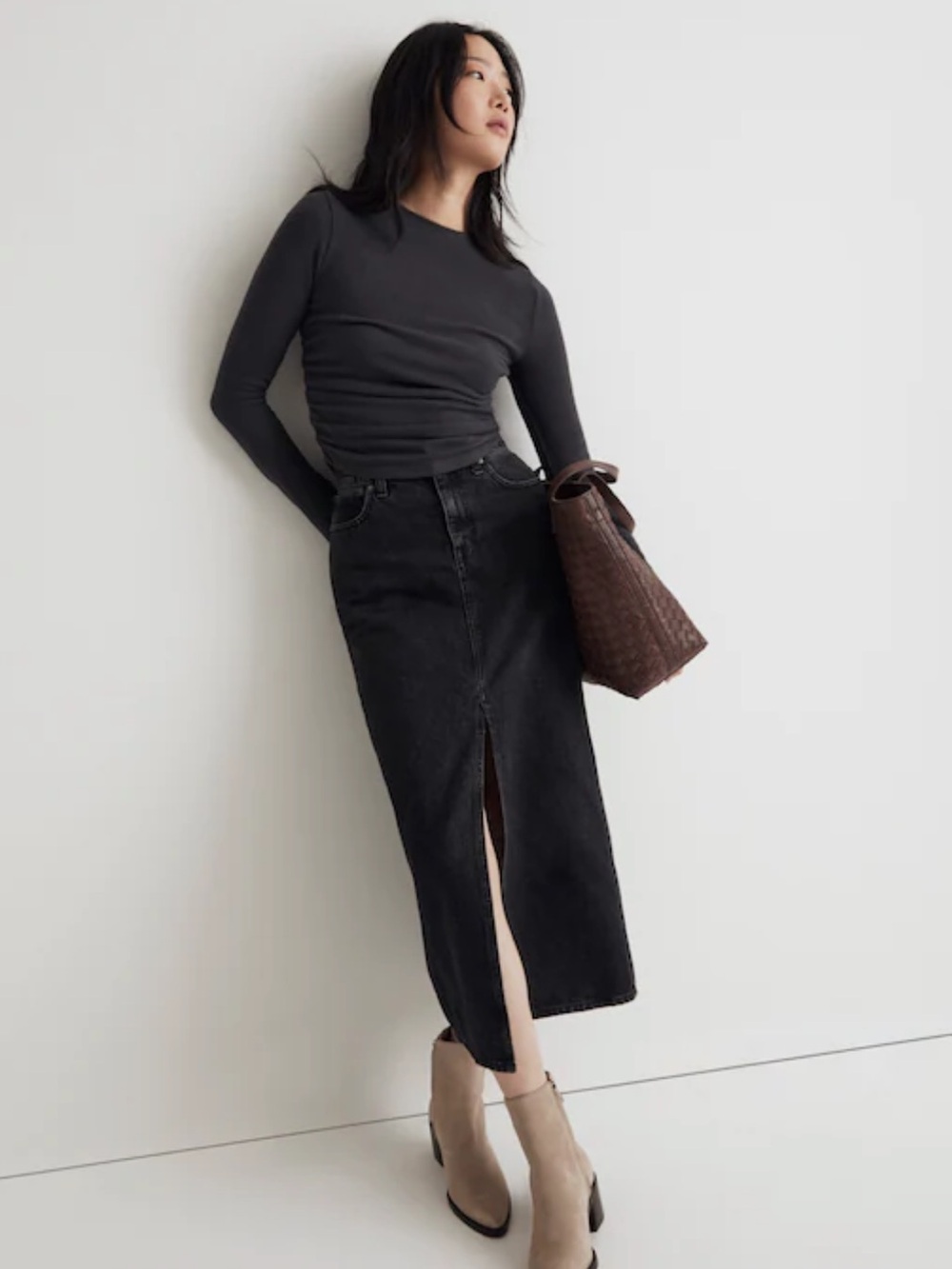 Madewell Ruched Long-sleeve Tee